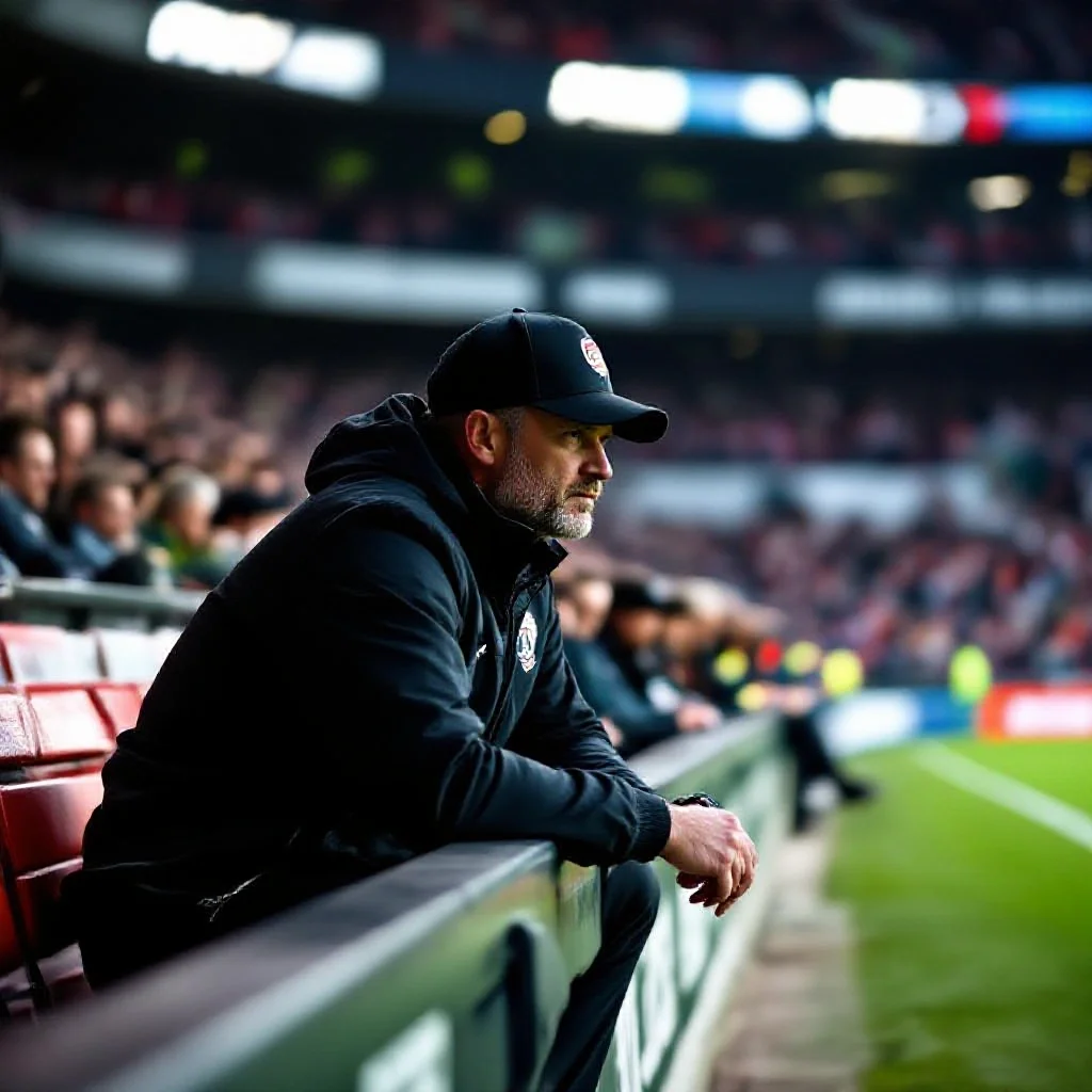 A manager in the dugout during a tense knockout match