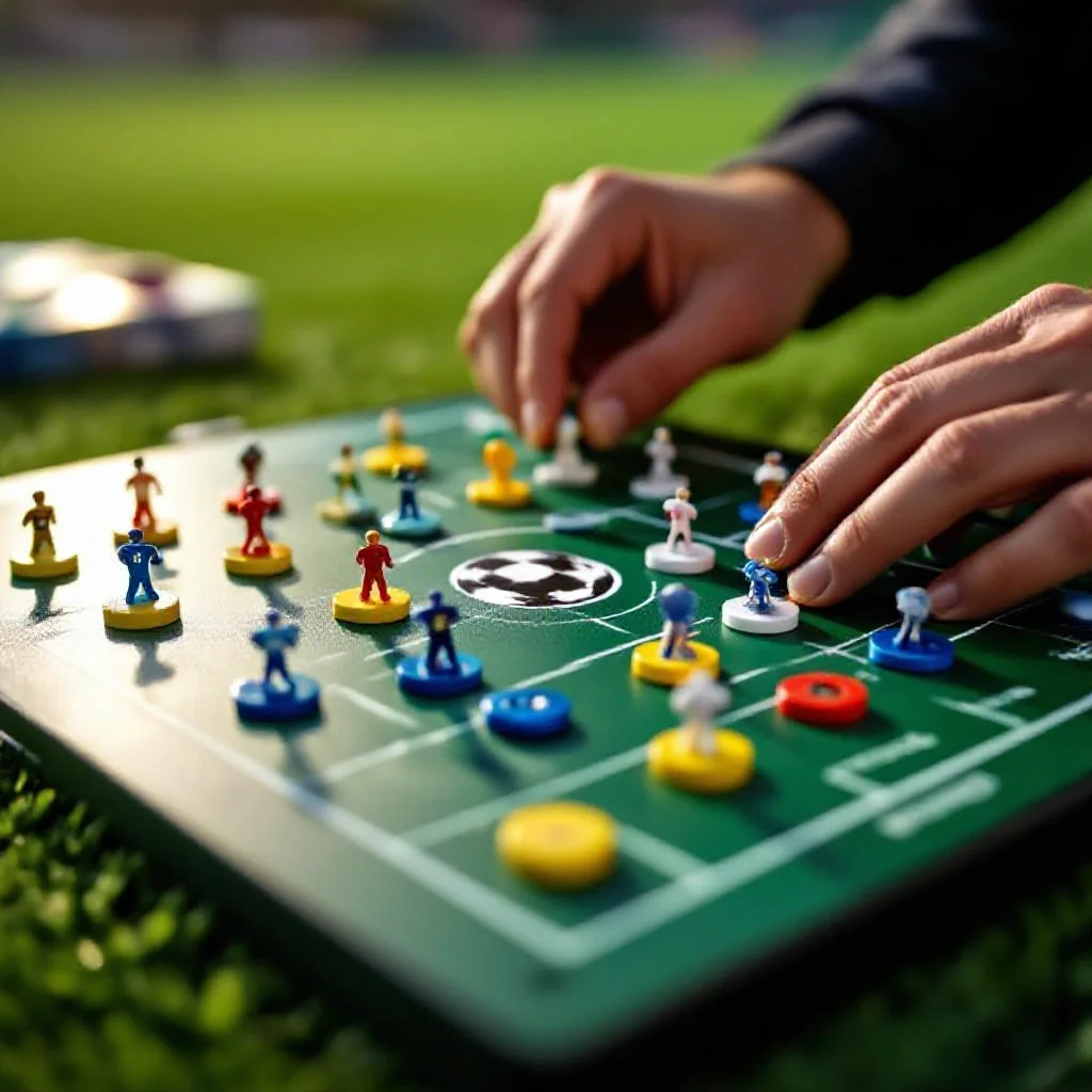 A tactics board with Champions League themed notation