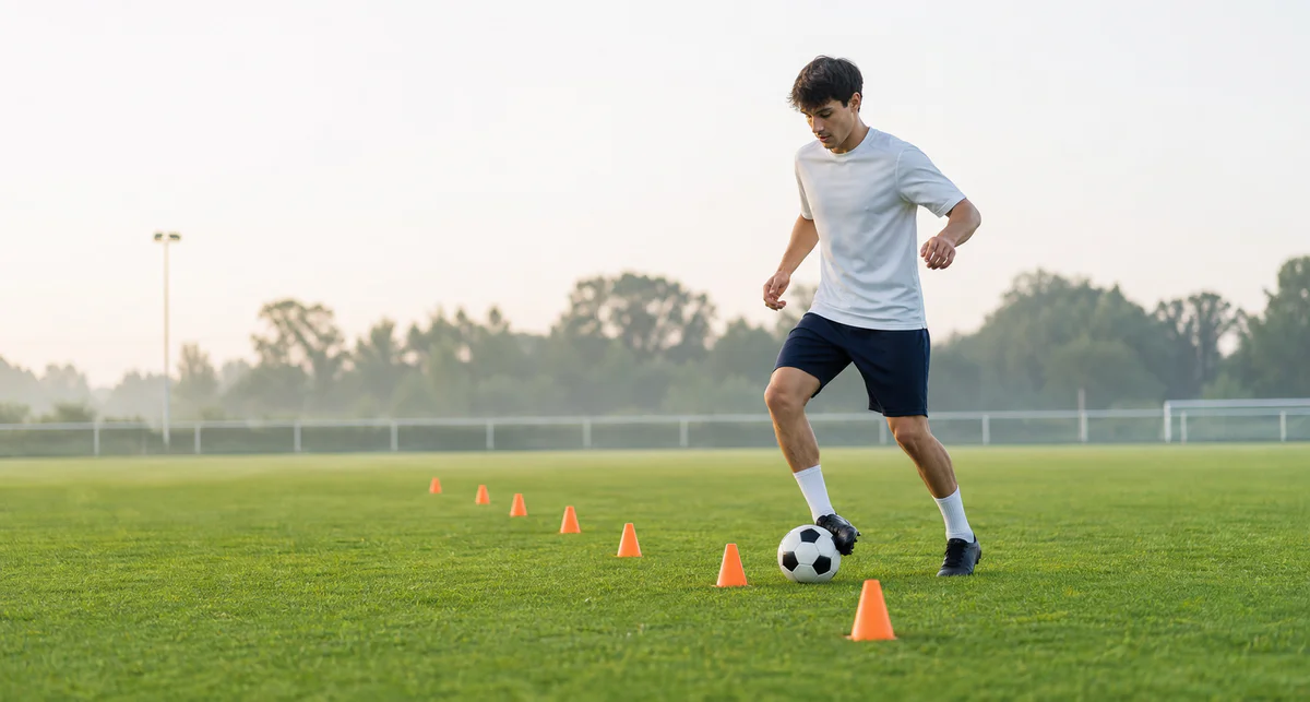 Entrainement debutant foot, progresser demande moins d'intensité que de méthode